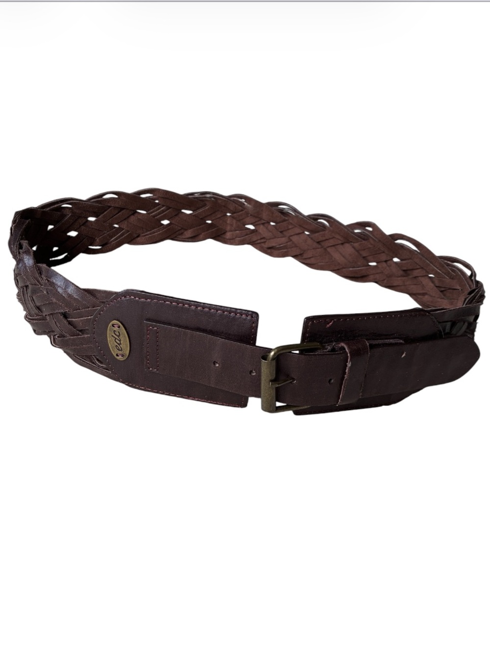 Esprit y2K Vintage Women's Brown Wide Braided Woven Waist Belt Size Medium